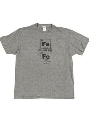 Kerusso T Shirt Sz XL Iron Sharpens Iron FE Periodic Table Parody Jesus Tee